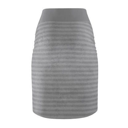 Women's Pencil Gray Striped Skirt (AOP)