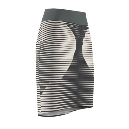 Women's Pencil Skirt Grey Stripe (AOP)