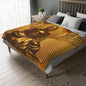 Velveteen Microfiber Gold Statue Polyester Blanket (Two-sided print)