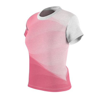 Women's Cut & Sew Red and Pink T-shirt