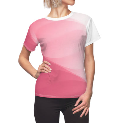 Women's Cut & Sew Red and Pink T-shirt