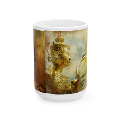 Old Painting Ceramic Mug, (11oz, 15oz)