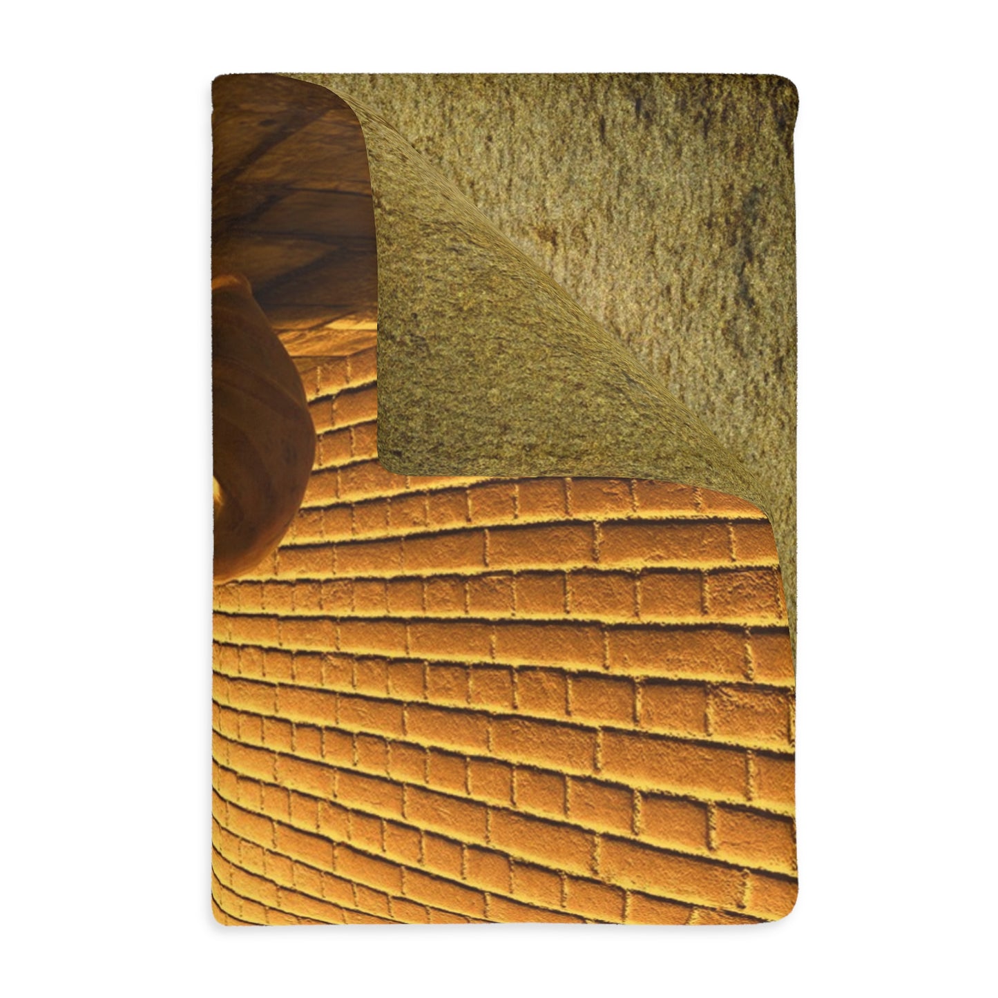 Velveteen Microfiber Gold Statue Polyester Blanket (Two-sided print)