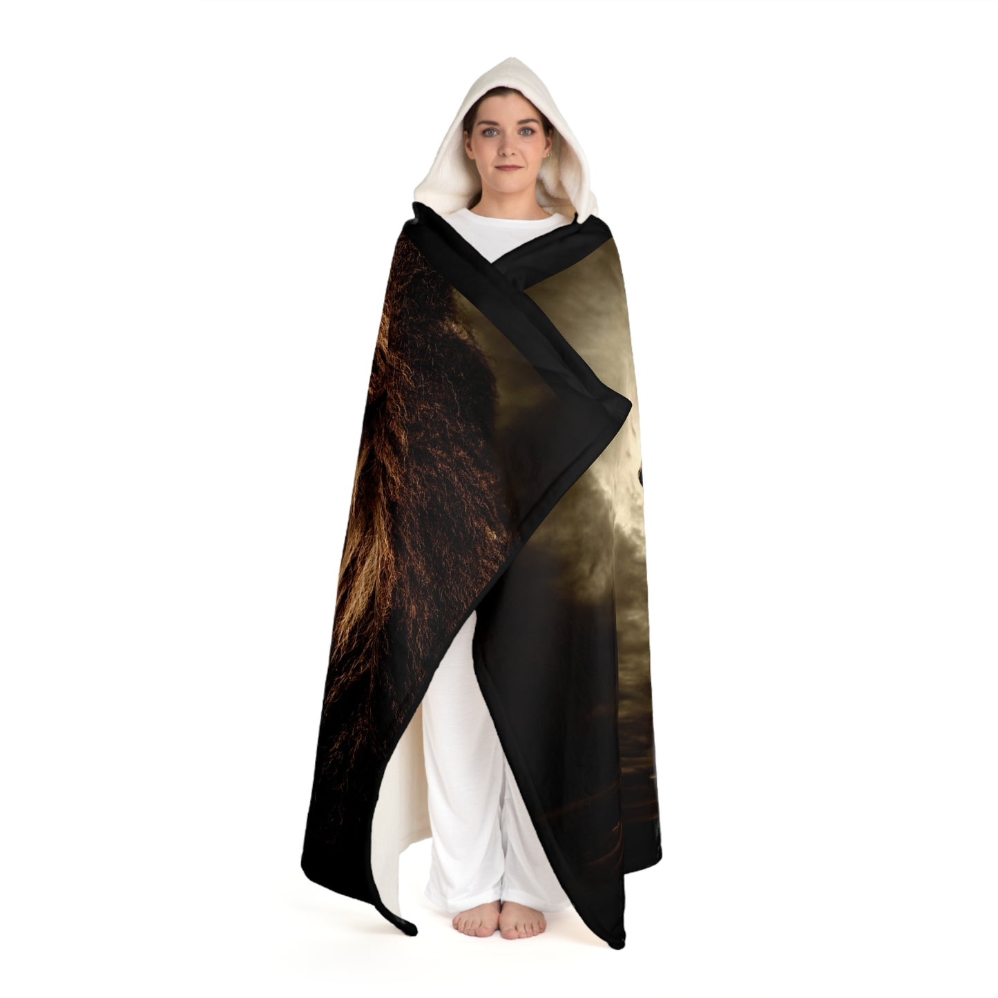 Hooded Sherpa Fleece Blanket