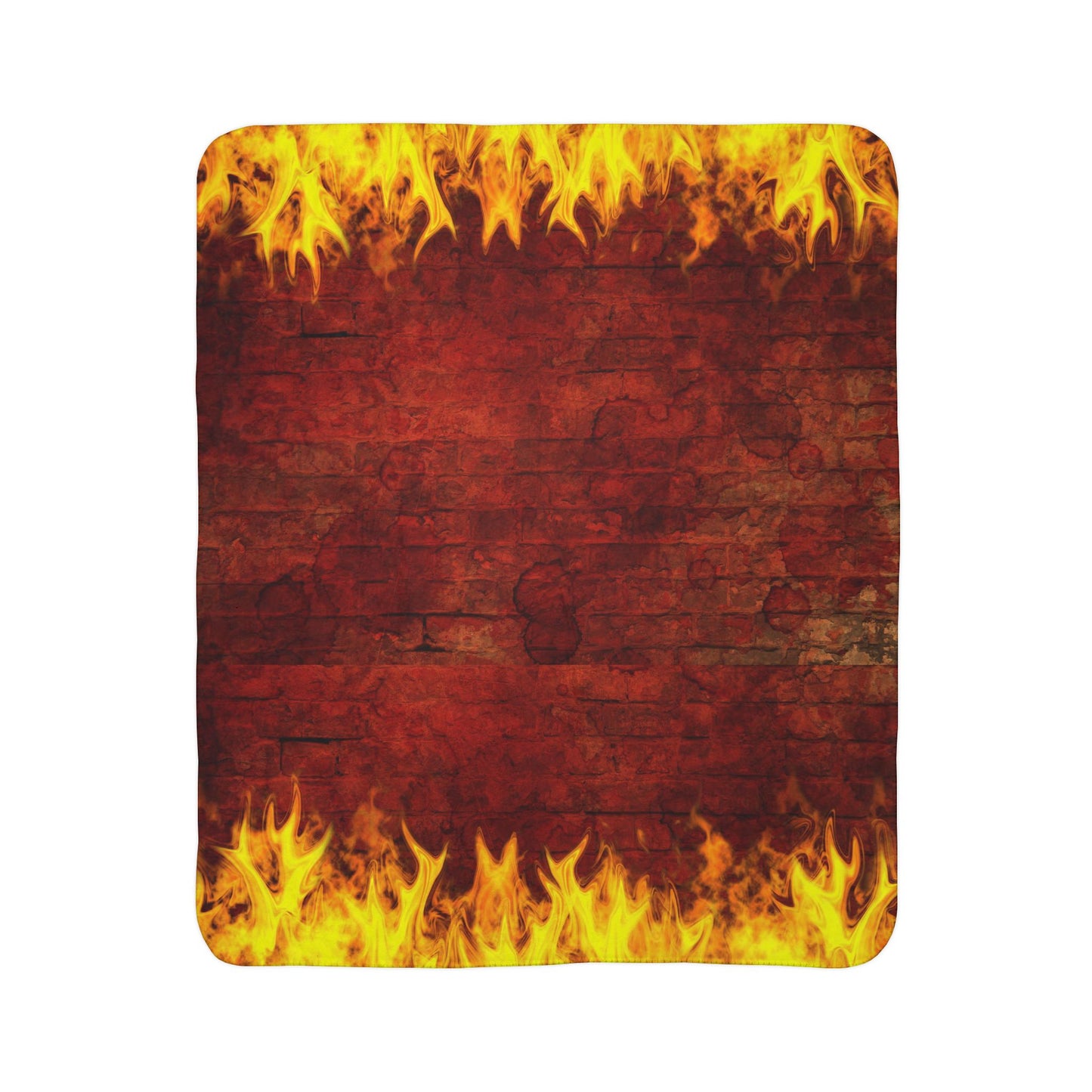 Fleece Sherpa Fire Brick Blanket