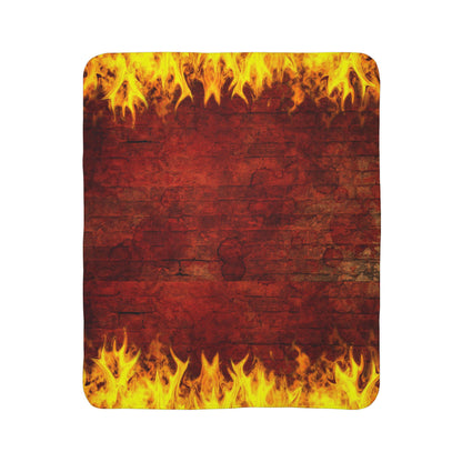 Fleece Sherpa Fire Brick Blanket