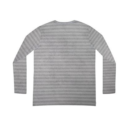 Women's  Gray Stripe V-neck Long Sleeve Shirt (AOP)