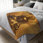 Velveteen Microfiber Gold Statue Polyester Blanket (Two-sided print)