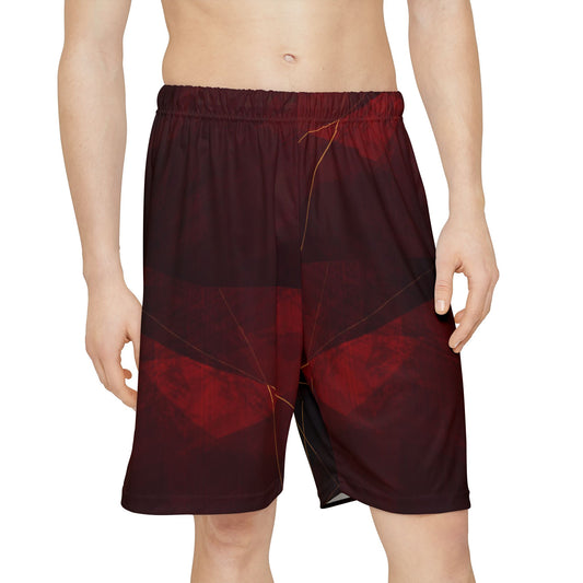 Men’s Red Mixture Sports Shorts (AOP)