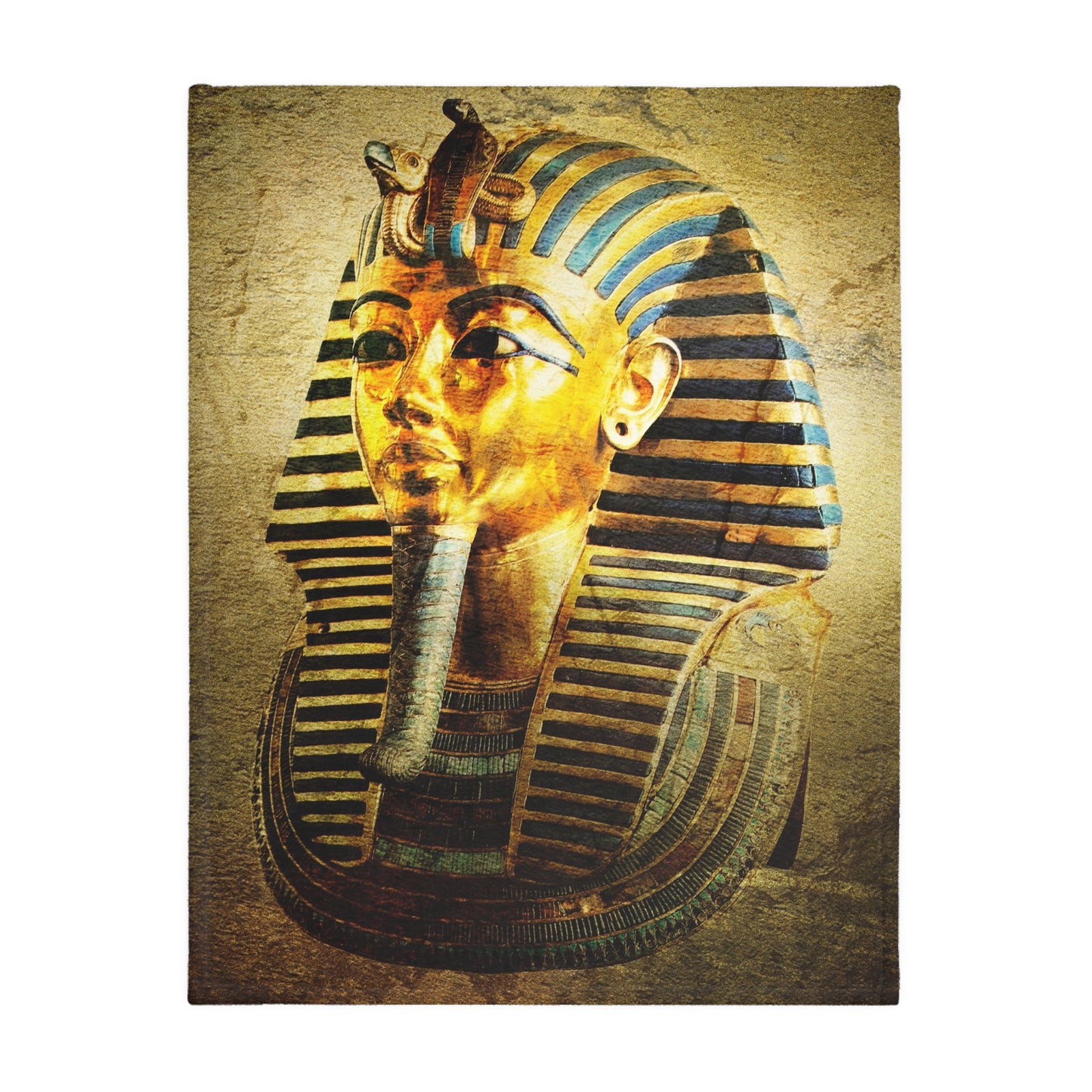 Velveteen Microfiber Gold Statue Polyester Blanket (Two-sided print)