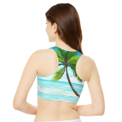 High Neck Crop Bikini Top (AOP)