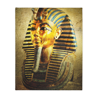 Velveteen Microfiber Gold Statue Polyester Blanket (Two-sided print)