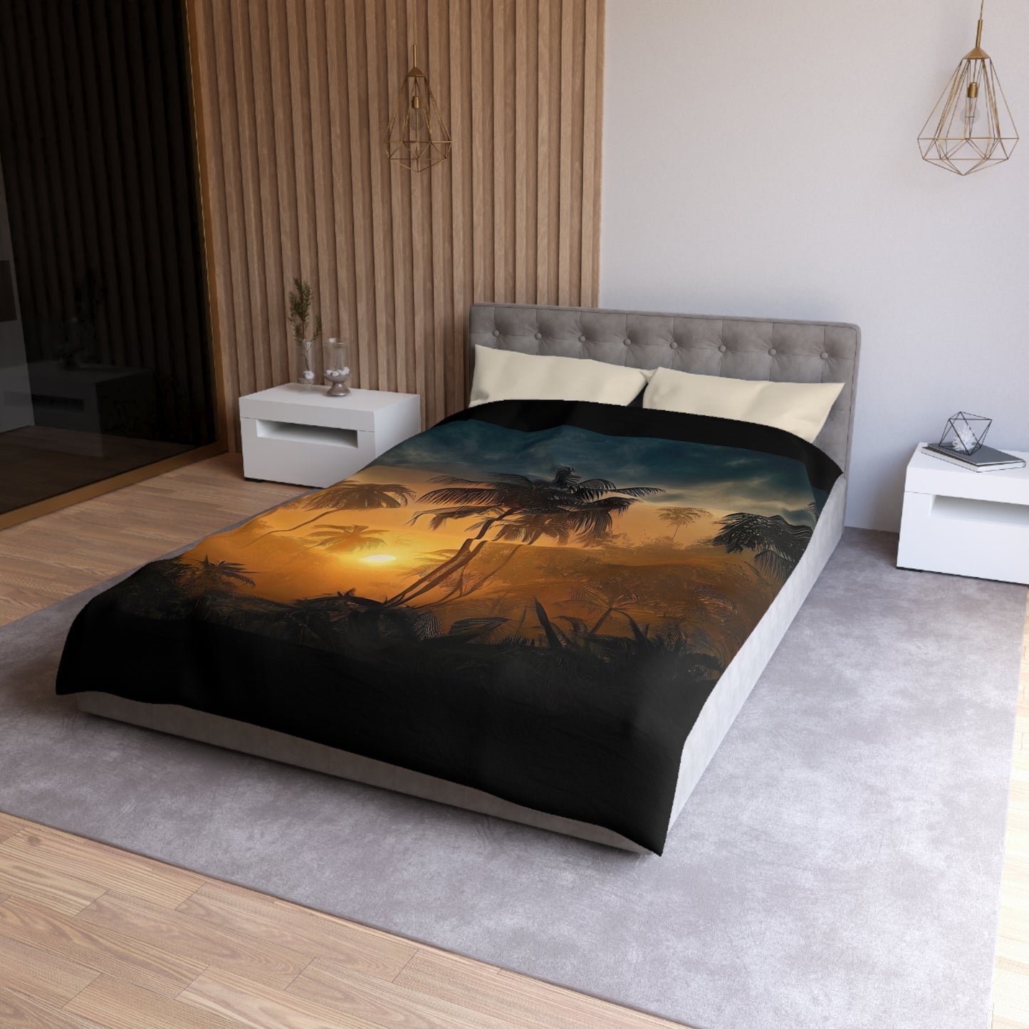 Microfiber Duvet Cover palm tree style