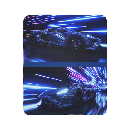 Fleece Sherpa Sports Car Blanket