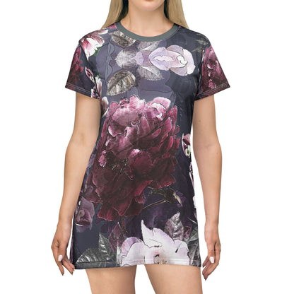 T-Shirt Dress Purple Flower (AOP)