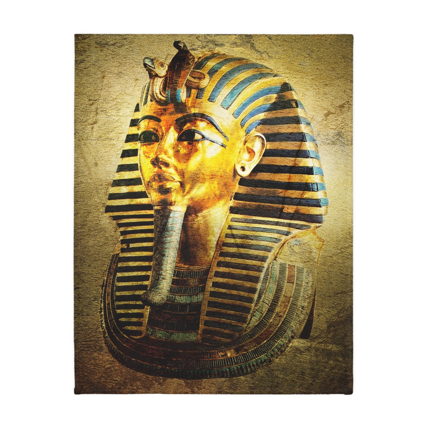 Velveteen Microfiber Gold Statue Polyester Blanket (Two-sided print)