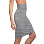 Women's Pencil Gray Striped Skirt (AOP)