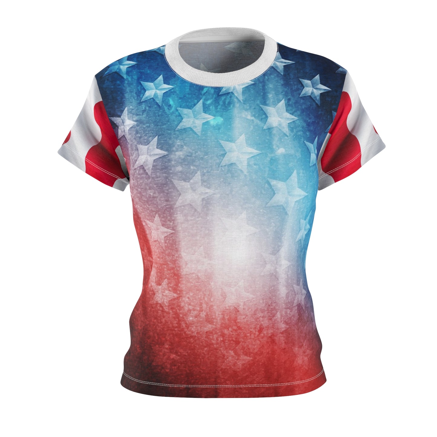 Women's Cut & Sew Amercian Flag T-shirt (AOP)