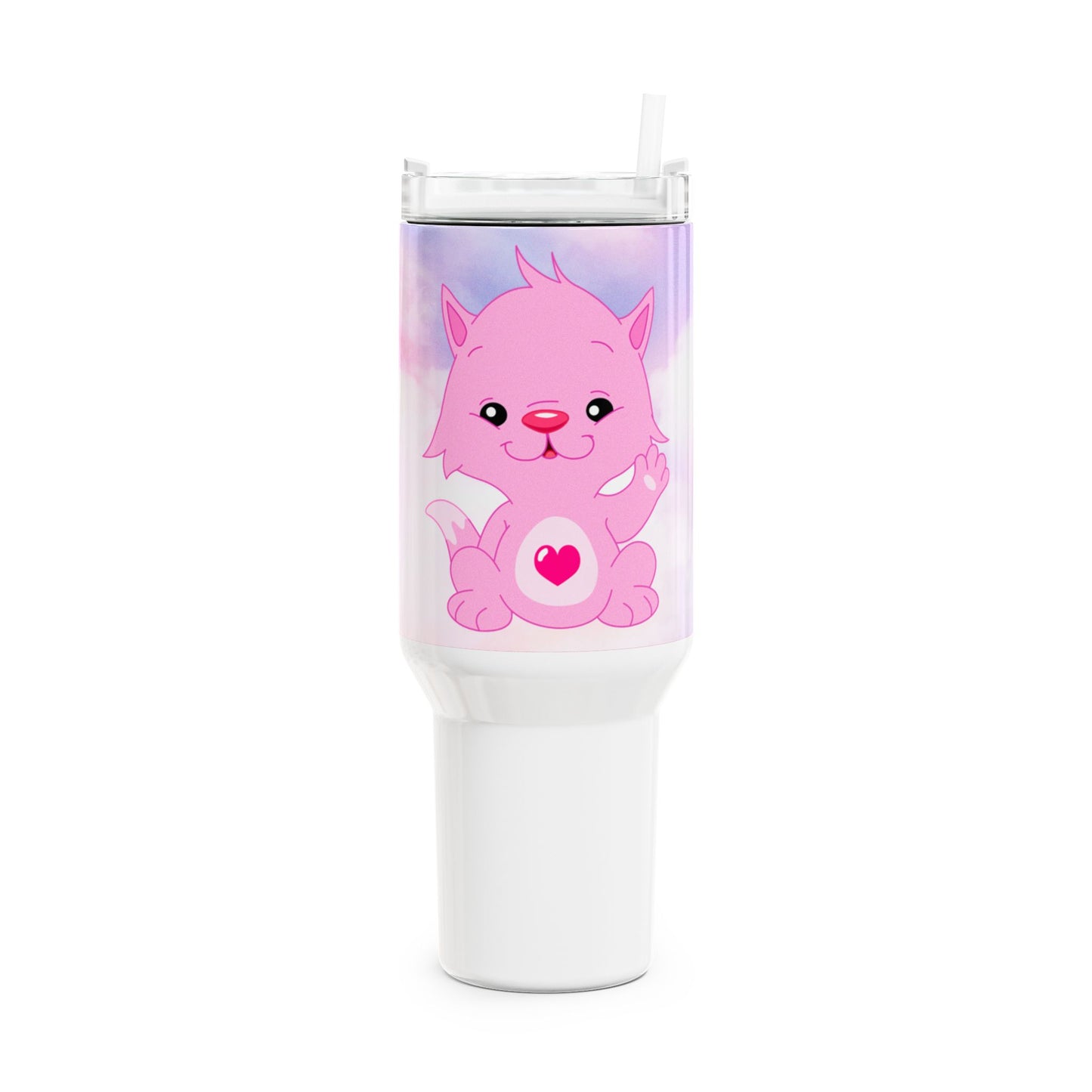 Tumbler Cup - Pink Hearted Teddy Bear Design