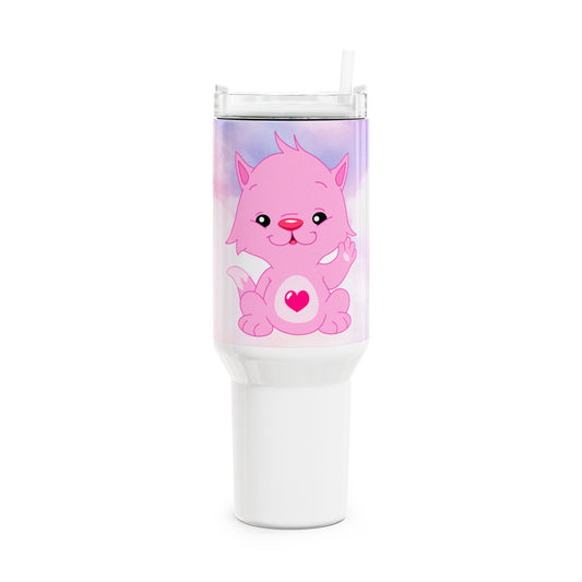 Tumbler Cup - Pink Hearted Teddy Bear Design