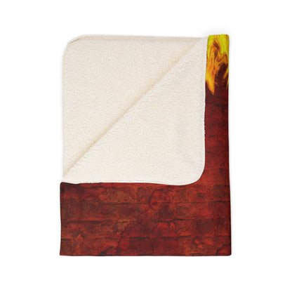 Fleece Sherpa Fire Brick Blanket