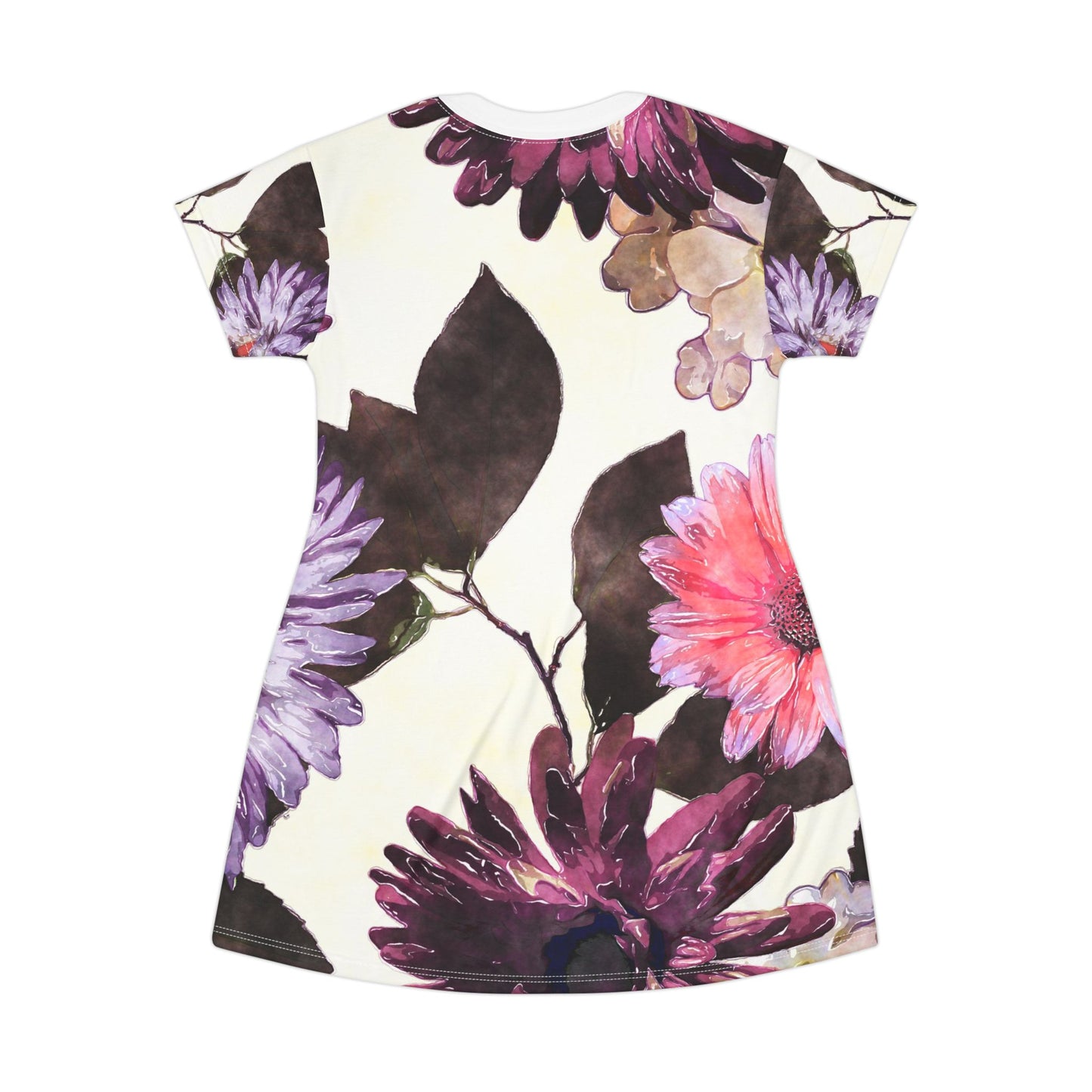 T-Shirt Dress Color Flower (AOP)